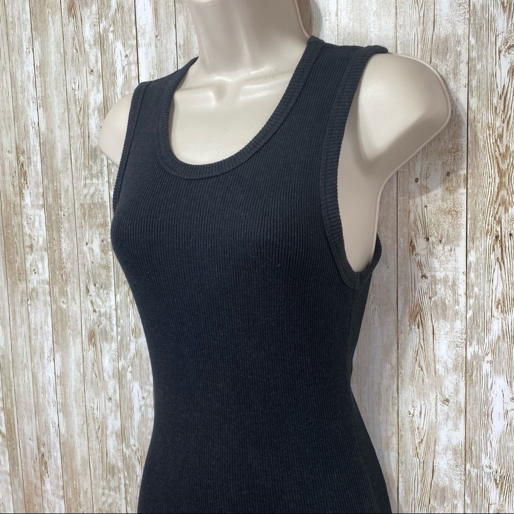 Wilfred Free/Aritzia- Black Ribbed Bruni Tank Midi Dress - Picture 5 of 11